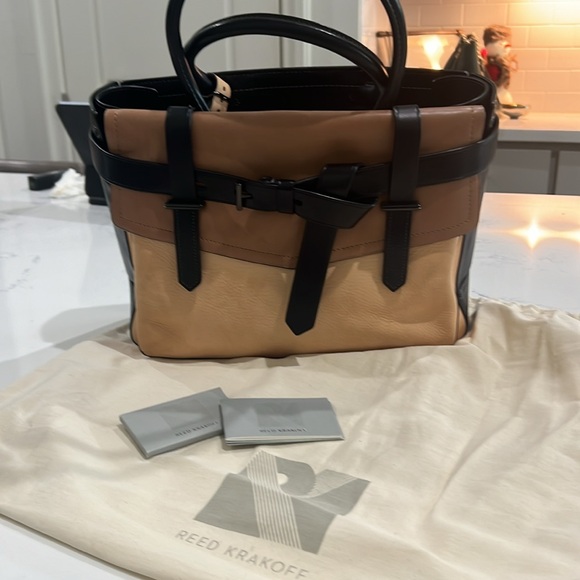 Reed Krakoff handbag, leather, black, brown and tan leather, 13”w, 10”h, 4”d - Picture 16 of 16
